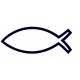 Samolepka na auto-rybička 01- křesťanský symbol